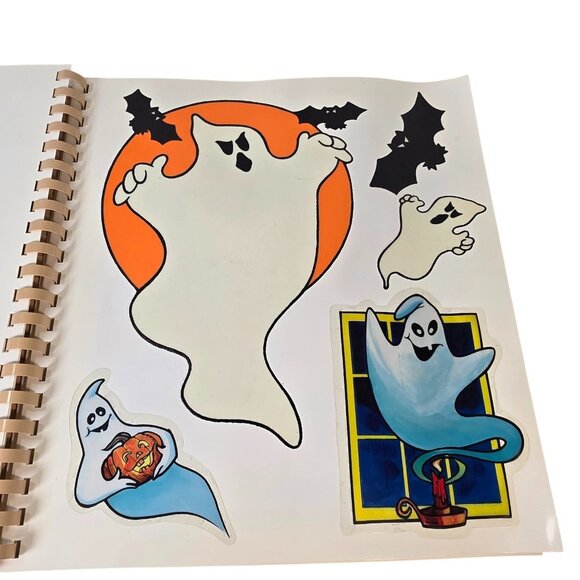 Vintage Halloween Window Clings Book Vinyl Stickers Glow in the Dark Christmas - Picture 9 of 16